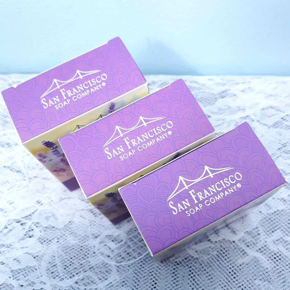 3 Discontinued San Francisco Soap Company Lavender Floral Bar Set 722030525000 - Picture 3 of 11